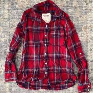 Lightweight red flannel